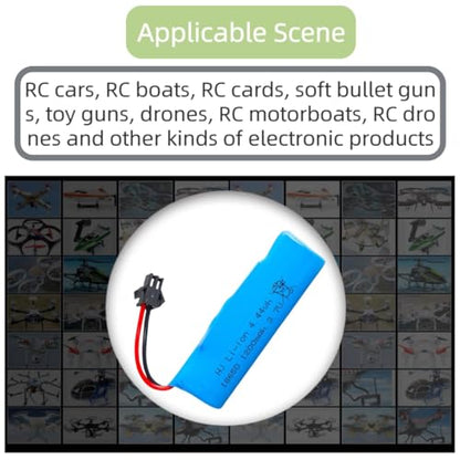 Rc Car Battery - 2 Pack 3.7V 1200mah Li-ion Batteries Rechargeable for Double Sided Rc Stunt Car RC Trucks Small RC Boat Remote Control Toy Cars E35 DE38 DE40 DE50 with USB
