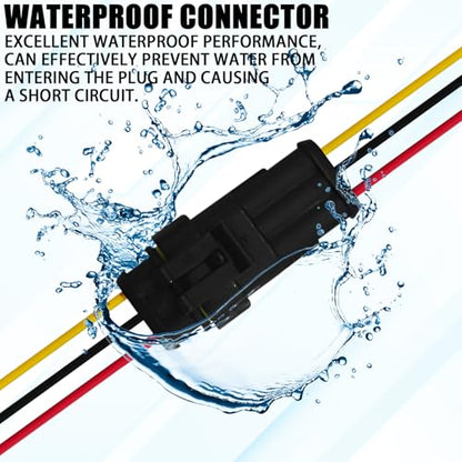 3 Pin 18 AWG Waterproof Electrical Wire Connector Kit, Push-in Quick Wire Connector with Male/Female Plugs & 10cm Pigtails, 1.5mm Series Terminal Plug for Car, Truck, Boat (5 Pack) - size: 3 Pin-5pack