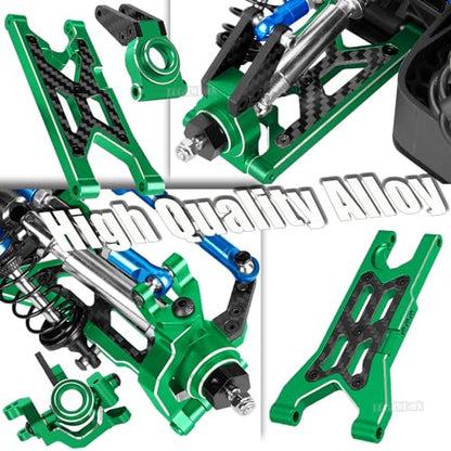 RC Upgrades Part for 1/10 Granite/Senton 3S & Mega550,Shock,A-Arm,Caster Block,Steering Blocks,Stub Axle Carriers,Links,Gearbox,Center Driveshaft Axles,Support,25T Spline,Steering,Green - color: Green - (Upgrades Part)