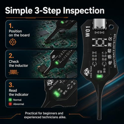 Inductance Tester,Motherboard Coil Tester for Quick Fault Detection,in-Circuit Electronic Circuit Board Inductor Detector for PC,Phone Repair