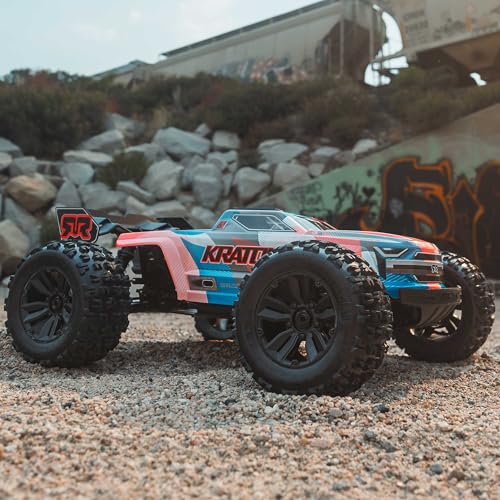 ARRMA RC Truck 1/8 KRATON 4X4 6S BLX BRUSHLESS V6 Speed Truck RTR (Lipo Battery and Charger Not Included) (Blue/Orange), ARA8608V6T1 - color: Blue/Orange