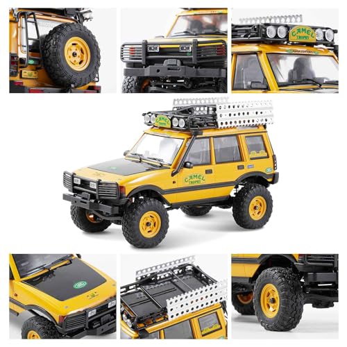 BEEZRC FMS 1/24 RC Crawler RTR FCX24M Land Rover Family Camel Trophy Edition Licensed RC Model 4WD RC Rock Truck 2.4Ghz Hobby Grade RC Car Model Mini Off Road Vehicle with Battery (Discovery) - color: Discovery