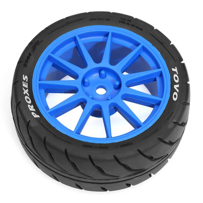 4PCS 68MM 1/10 RC On Road Tyres For 1/10 Scale RC Drift Cars Tamiya TT01 TT02 XV01 TA06 PTG2 HPI KYOSHO FW06 HSP TA06 A959 Traxxas W212 /Hex:12mm (Blue) - color: Blue