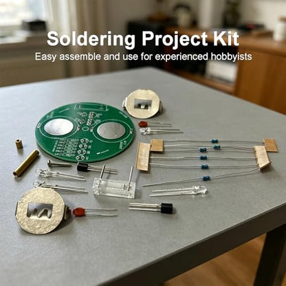 ISolderStore Soldering Project Soldering Practice Kit LED Rotating Desk Gyroscope DIY Kit Electronics Kit for Beginner