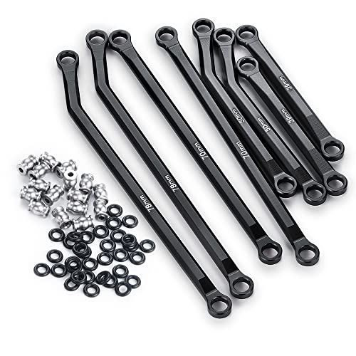 Higher Extra Clearance RC Links Linkage Set for 1/24th Axial SCX24 Gladiator AXI00005 RC Crawler Car Upgrades Parts (Black) - color: Black