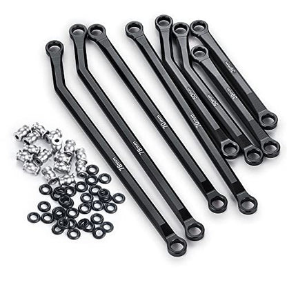 Higher Extra Clearance RC Links Linkage Set for 1/24th Axial SCX24 Gladiator AXI00005 RC Crawler Car Upgrades Parts (Black) - color: Black