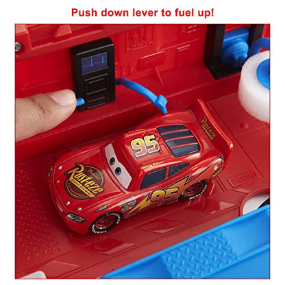 Mattel Disney and Pixar Cars Transforming Mack Playset | 2-in-1 Toy Truck & Tune-Up Station with Launcher, Lift & More, Movie-Inspired Graphics