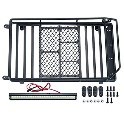 SWX Roof Rack with LED for 1/10 SCX10 TRX-4 Crawler Upgrade | Roof Rack, LED Light Bar, SCX10, TRX-4, 1/10 Crawler