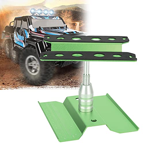 RC Model Car Rotation Repair Station, 1/8 1/10 Scale Car Work Stand, Adjustable Height 80-136mm with Rotating Lock, Durable Aluminum Alloy Platform for RC Car (Green) - color: Green