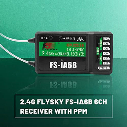Flysky 6CH FS-iA6B Receiver Fits FS-i4 FS-i6 FS-i6X FS-i10 Transmitter | 2.4G PPM Output Flysky Receiver with iBus Port Fits RC Car RC Boat Remote Control