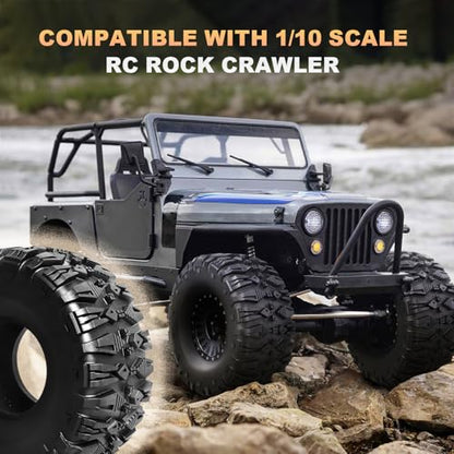 2.2 Crawler Tires with Foam Inserts fit1/10 Scale Rock Crawler Car, Height 5.31 inch (135mm) Compatible with Traxxas TRX4 Axial SCX10 II III Redcat Gen 8