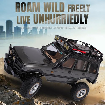 1/18 Scale RC Crawler, 2.4GHz Full Proportional Remote Control Off Road Car, 4WD RC Rock Truck Simulation Off Road Climbing Vehicle Dual Speed Model Car for Adults (Grey) - color: Grey