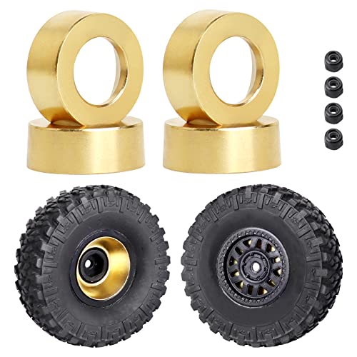 Hobbypark Brass Wheel Weights w/Locknuts for Axial SCX24 Gladiator Bronco C10 JLU Deadbolt B17 1/24 RC Crawler