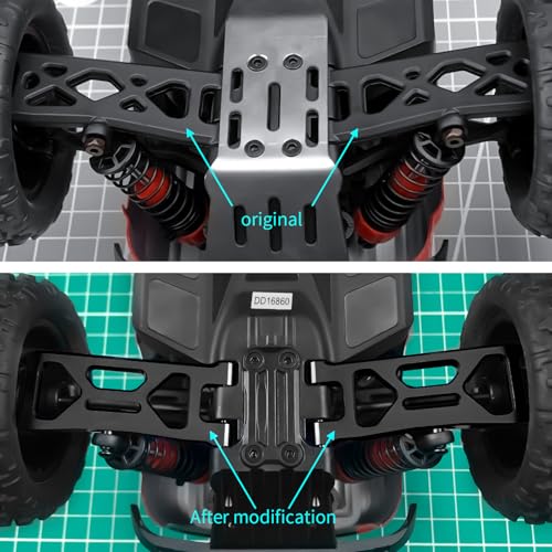 Rear Upper&Lower Suspension Arms for ARRMA 1/18 Typhon Granite Grom | 380 Brushed 4X4 Monster Truck 4 PCS/Set Black Aluminum Upgrades Parts - color: Black