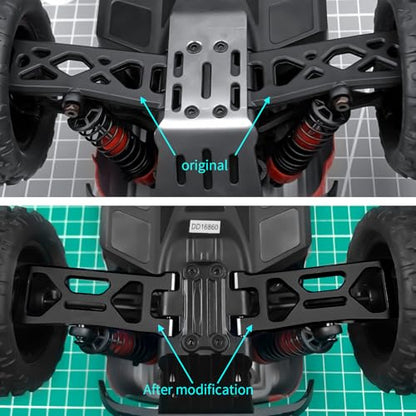 Rear Upper&Lower Suspension Arms for ARRMA 1/18 Typhon Granite Grom | 380 Brushed 4X4 Monster Truck 4 PCS/Set Black Aluminum Upgrades Parts - color: Black