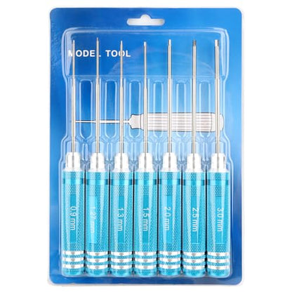 1.27mm 1.3mm RC Hex Screwdriver Set - 7 Pieces 0.9mm 1.27mm 1.3mm 1.5mm 2.0mm 2.5mm 3.0mm Repair Tools for Traxxas Arrma Axial Losi Redcat RC Quadcopter Helicopter FPV Racing Drone Cars(Blue) - color: Blue