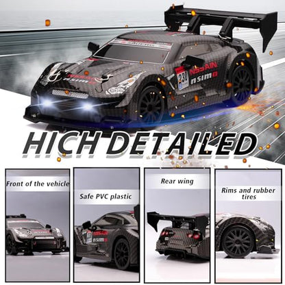 1:24 Scale RC Drift Car,4WD 2.4GHz High Speed Racing Hobby Sport Toy Car Vehicle with LED Lights,Racing and Drift Wheels for Adult Boys Girls Kids Gift (8601-Black) - color: 8601-black