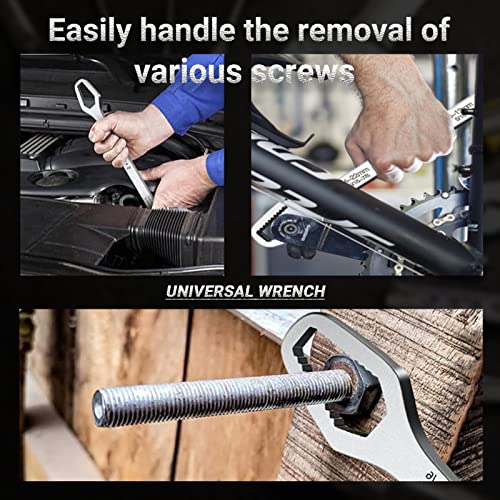 2-Piece Double-Ended Universal Torx Wrench for Diameter 8-22mm Fasteners | Self-Tightening Adjustable Wrench Tools, High-Hardness CR-V Steel Metric Spanner for Light Automotive, Motorcycle, Bike, Home