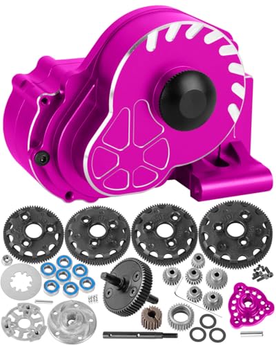 Metal Magnum 272R Assembled Transmission Upgrades Part for 1/10 Slash/Rustler/Stampede/Bandit 2WD VXL. Gearbox Transmission Bundle with Tooth Spur Gear Hops Up. #9495(Pink) - color: Pink(for 1/10)