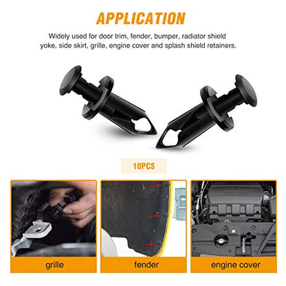GOOACC GRC-70 35PCS Engine Under Cover Splash Shield Guard Body Bolts Bumper Fender Liner Push Retainer Fastener Rivet Clips , black - color: 35PCS Extruded U-nuts