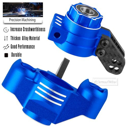 RC Upgrades Part for 1/8 Kraton/Outcast/Notorious 6S BLX,Alloy Front Rear Suspension Arms,Front Knuckles Steering Blocks &Rear Hub Stub Axle Carriers,Wing Mount &Wheelie Bar Set,Navy Blue - color: Navy Blue(1set)
