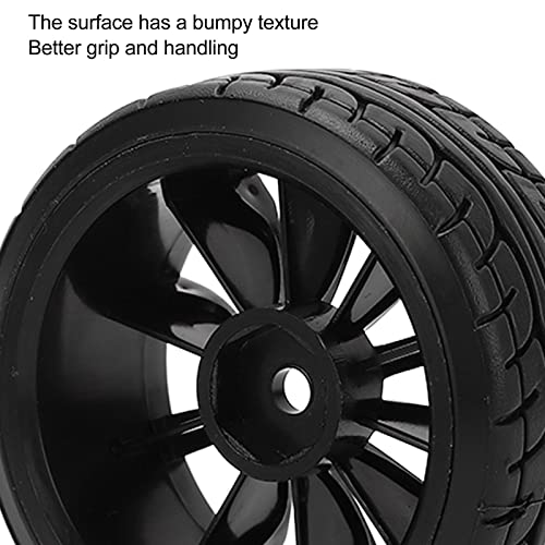 RC Wheels and Tires, 4Pcs Plastic, Rubber 1/10 RC Drift Car Tires RC Drift Hard Tires Set for TT02 1/10 RC car