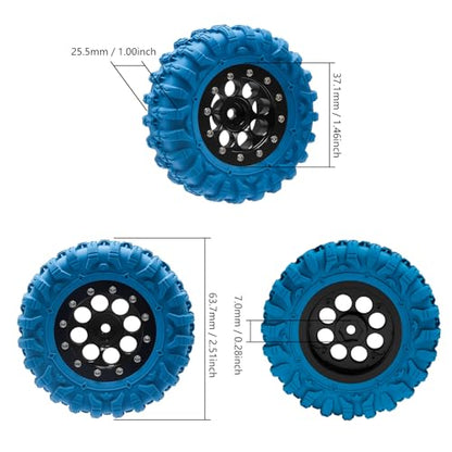 GOUPRC 1.3" Wheel Tires Set, Aluminum Beadlock Rim Swamp Claw Mud Terrain Dragon Claw Tread Pattern Tires for SCX24 TRX4M 1/18 1/24 Upgrade RC Crawler Buggy Car - style: Dragon Pattern Black