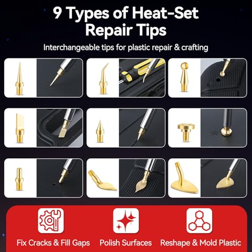 Threaded Inserts Set 130pcs M2-M8 and 9 Repair Tips Digital Soldering Iron | YUWEIC Heat Set Insert Tool,9 Repair Tips, 60w Digital Soldering Iron,130pcs M2-M8 Threaded Nuts for 3D Printer,Plastic Parts - size: M2-M8+130Pcs Heat Inserts