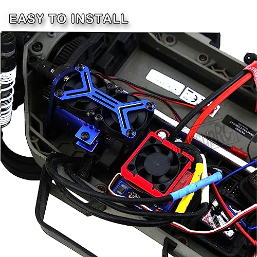 VXL-3s ESC Motor Cooling Fan Upgrades Part for 1/10 Slash/Rustler/Stampede VXL 4X4 2WD,High Velocity Fan Heatsink Hops Up,Replace #3340,Red - color: Red/for 2wd4wd