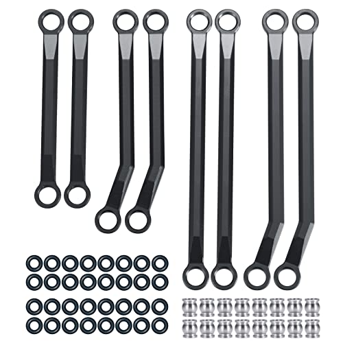 Higher Extra Clearance Links Set Linkage for TRX4M Upgrades 1/18th RC Crawler Car Parts (Black) - color: Black