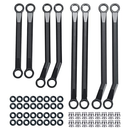 Higher Extra Clearance Links Set Linkage for TRX4M Upgrades 1/18th RC Crawler Car Parts (Black) - color: Black
