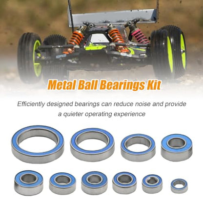 Hoypeyfiy 55Pcs TRX6 Metal Ball Bearings Kit, RC Car Bearing Kit Front and Rear Axle Carrier Kit, Rubber Sealed Wheel Bearings Set for 1/10 RC Crawler G63 6x6 Truck Upgrades