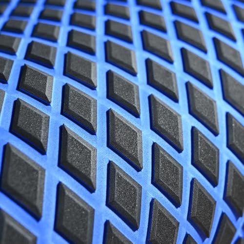 98.4"X43.31" Boat Flooring Self-Adhesive EVA Foam Boat Decking Marine Yacht RV Pool Non-Skid - color: Black and blue