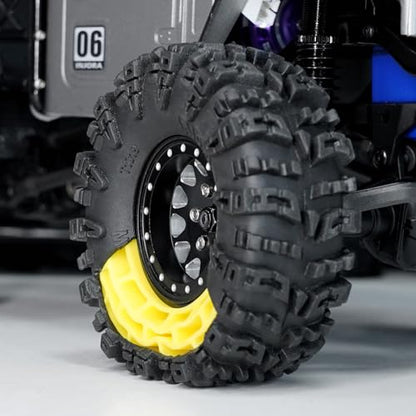 INJORA 1.3 Swamp Claw Tires and Inserts for 1/18 1/24 RC Crawler (Yellow) - color: Yellow