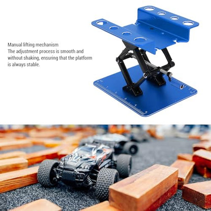 Mtlavishness RC Car Repair Work Stand with Manual Lift Lower Workstation 2.36 Inch to 5.51 Inch Height Adjustment Anti Slip Pad Hand Crank Structure Multi Functional (Black Blue) - color: Black Blue