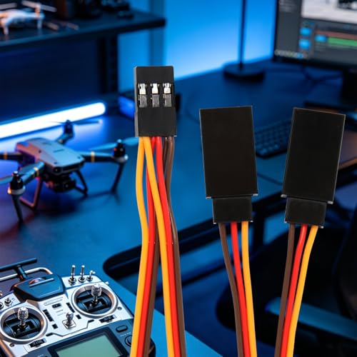10Pcs Servo Extension Wire Cable Splitter, 1 Female to 2 Male Y Harness Cord, Connector Kit for JR/Futaba RC Cars Drones Boats Airplane, 11CM 26AWG Wire Extension