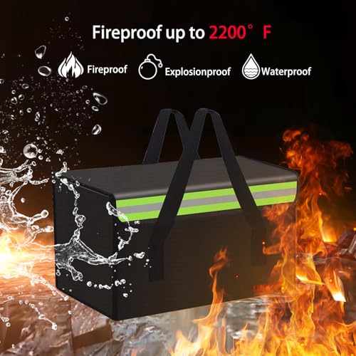Lipo Battery Safe Bag Large Capatity Fireproof Bag for Ebike Lipo Battery Other Batteries Storage Charging Transport Home Office Travel Safe Storage Pouch - size: 360*250*200mm