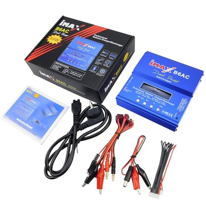 Sale B6AC Lipo Battery Charger Balance Charger Discharger RC Battery Charger with Dual AC/DC Power Supply for RC Car Plane Boat