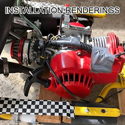 GOOFIT Alloy Pull Start Recoil Starter with Flywheel Replacement for 2 Stroke 47cc 49cc Pocket Coolster SSR SX50 Mini Dirt Bike Moto Quad ATV - color: Red