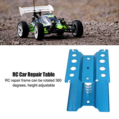 AYNEFY Rc Car Work Stand,Aluminum 360 Degree Rotation RC Car Maintenance Workstation Repair Table RC Car Display Bracket for Off Road Vehicle Shipping Drafting Tables (Blue) - color: Blue