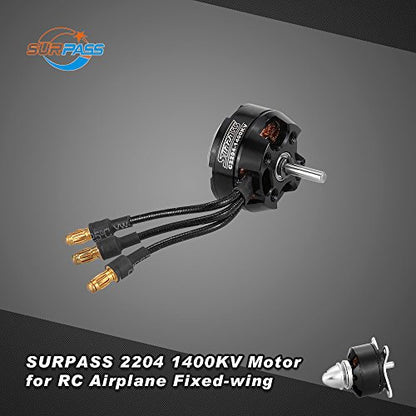 Goolsky Surpass High Performance 2204 1400KV 14 Poles Brushless Motor for RC Airplane Fixed-Wing