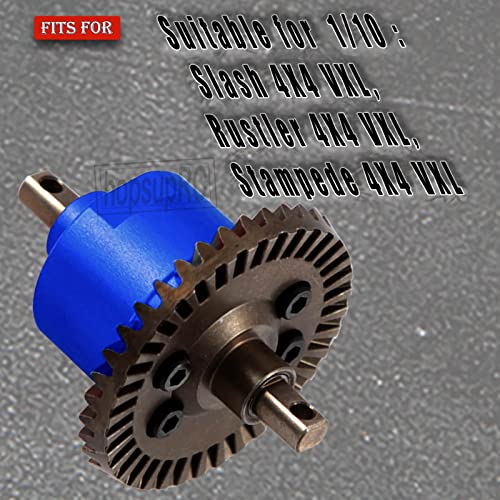 RC Steel Front Main Gear & Differential Case Upgrades Part for 1/10 Slash/Rustler/Stampede 4X4 VXL,Metal Differential Front Differential Upgrades,5381 6882 5379,Blue - color: Front Differential(blue)