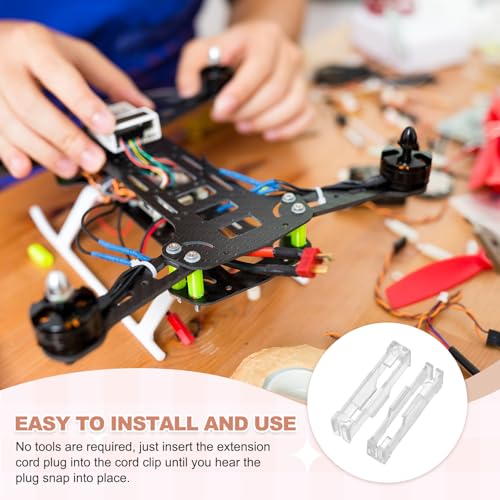 MECCANIXITY 40 Pcs Servo Extension Cable Clips Lock, Servo Cable Safety Connector Lead Wire Buckle Lock for RC Car Plane Boat DIY Y Adapter Cable, Clear - color: Clear
