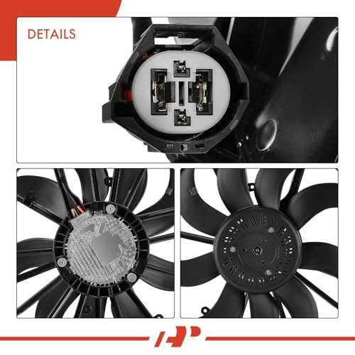 A-Premium Engine Radiator Cooling Fan Assembly with Brushless Motor | Compatible with Select Jaguar Models - XF 2010-2015, XJ 2010-2019, XFR 2010-2015, XFR-S 2013-2015, XJR, XJR575, XKR, XKR-S