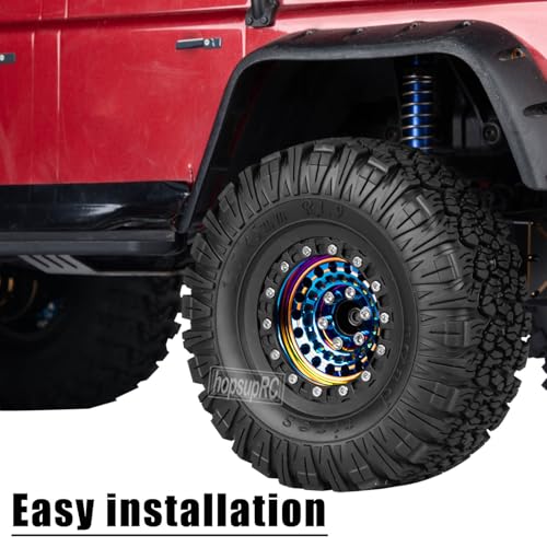 RC 1.9”Wheel Rims for 1/10 SCX10 90046 AXI03007 TRX4 TRX6 VS4-10 Gen7 Gen8 MST CFX D90 RC Crawler,1.9 Beadlock Super Heavy Brass & Aluminum Deep Dish Wheel Rims(4PCS) Colour - color: Colour/4pcs