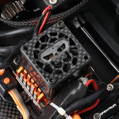 35mm×35mm Carbon Fiber RC Cooling Fan Cover - Universal Brushless Motor Heatsink/ESC Fan Guard Shield Shroud - for RC Cars, Trucks, Boats, Drones (Skull Style) - style: 35mm / Skull Style