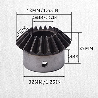 2Pcs Bevel Gear Tapered Bevel Pinion Gear Bevel Gears 2 Module 20 Teeth for Hardware Mechanical Rotation (20T 16mm Hole) - size: 20T 16mm Hole