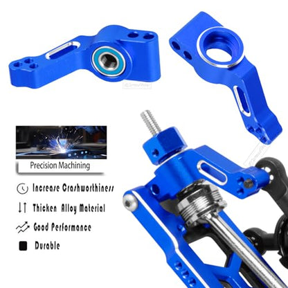 RC Upgrades Part for 1/10 Slash 2WD,Slash 2WD VXL,Alloy Aluminum Front Rear Suspension Arms,Front Steering Block,Rear Stub Axle Carriers,Left Right Caster Blocks,Navy Blue - size: Navy Blue(caster block set&arms)