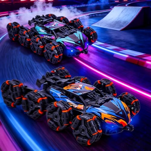 Cool 8 Wheels Hand Controlled RC Stunt Car Toys, Xmas Gifts and Birthday Presents for Kids, Gesture Sensing Remote Control Cars for Boys Age 6 7 8-10 11 12 Year Old - color: Purple