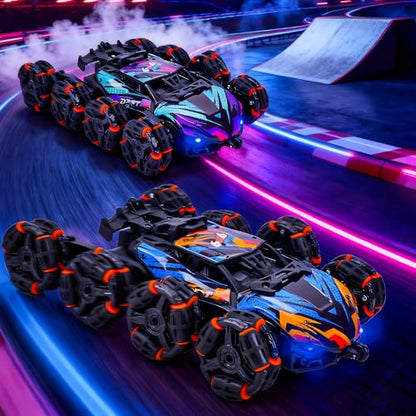 Cool 8 Wheels Hand Controlled RC Stunt Car Toys, Xmas Gifts and Birthday Presents for Kids, Gesture Sensing Remote Control Cars for Boys Age 6 7 8-10 11 12 Year Old - color: Purple